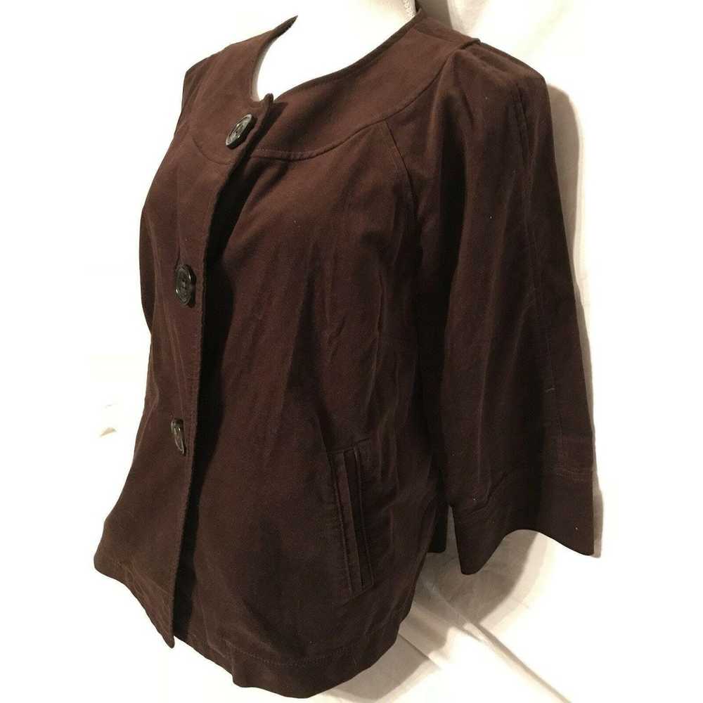 Gap Gap Peplum Retro Brown Faux Velour Button Fro… - image 3