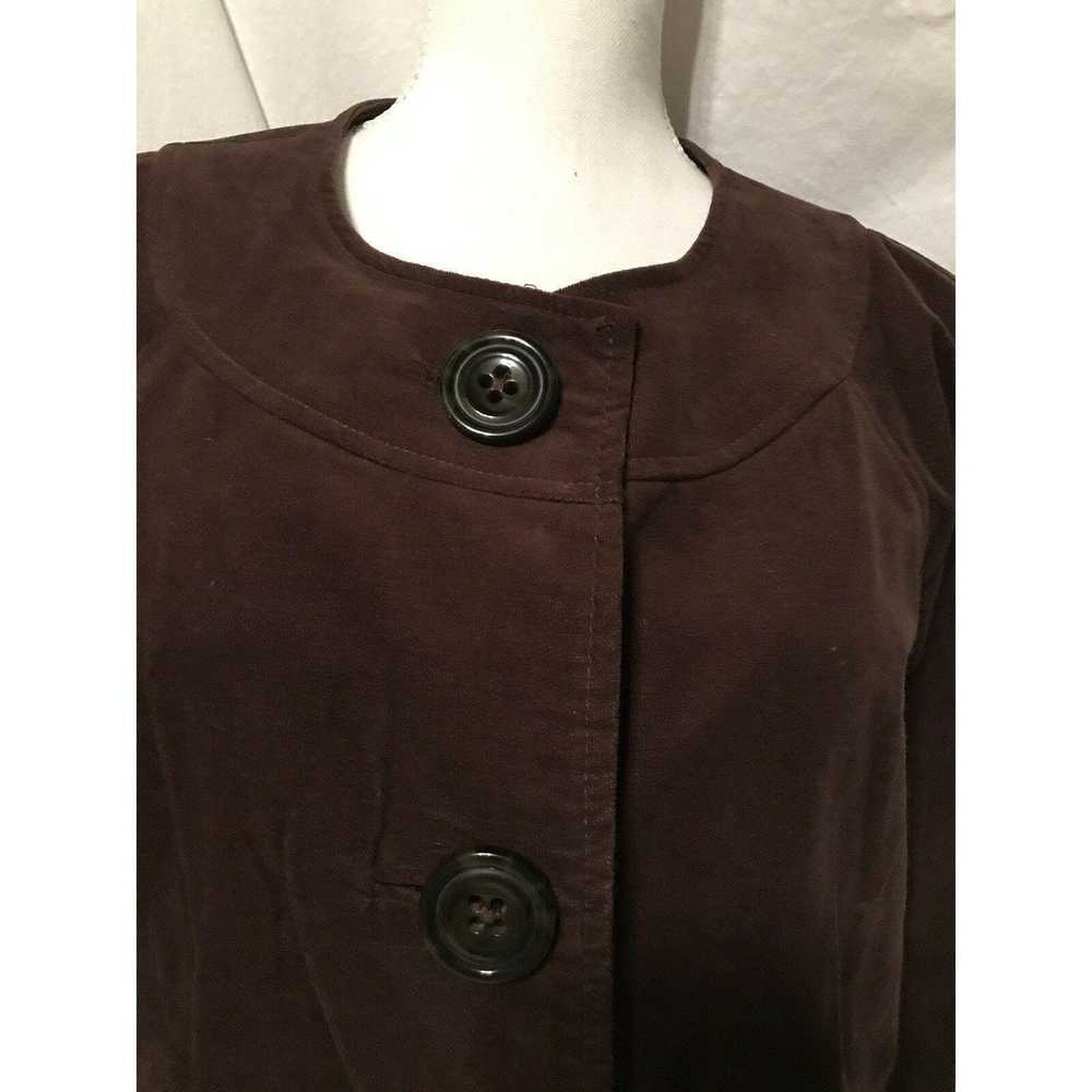 Gap Gap Peplum Retro Brown Faux Velour Button Fro… - image 4