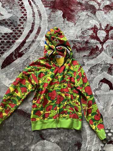 Bape Shark Camo Full Zip available in Blue, Red, and Green. Visit my site  to order