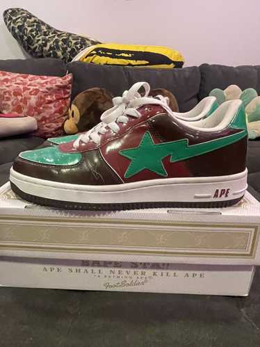 Bape Green Brown Bapesta