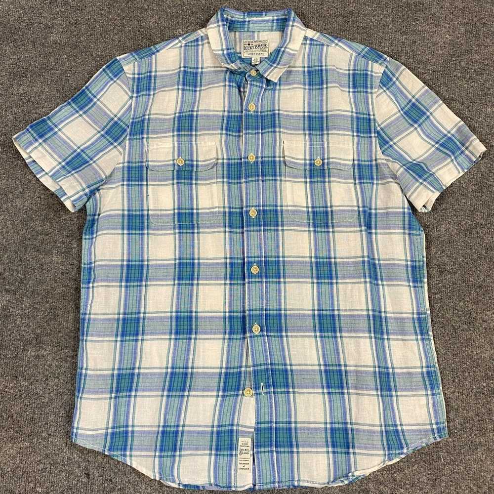 Lucky Brand Lucky Brand Mens Shirt L Blue Plaid S… - image 1