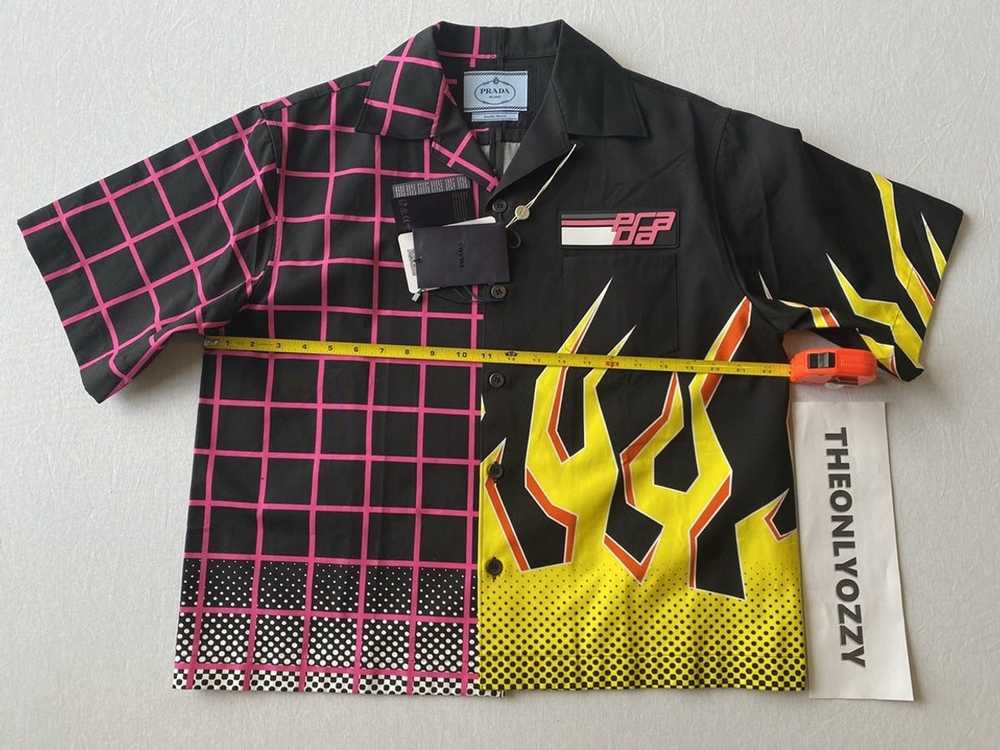 Prada Prada Double Match Bowling Shirt Black Pink… - image 2