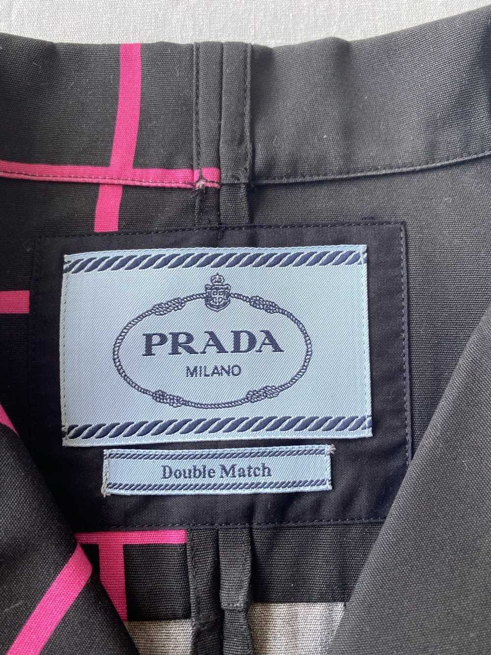 Prada Prada Double Match Bowling Shirt Black Pink… - image 5