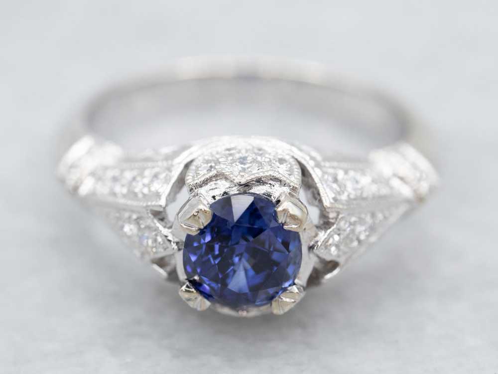 Modern Sapphire and Diamond Ring - image 1