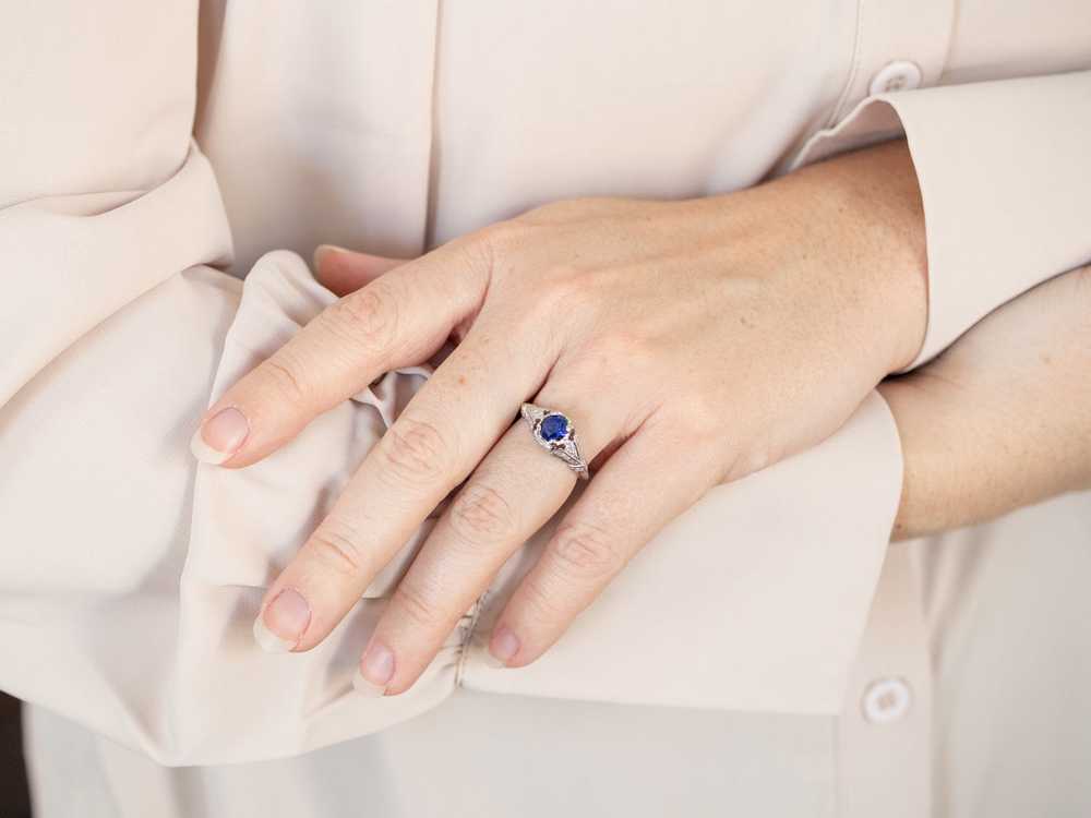 Modern Sapphire and Diamond Ring - image 5