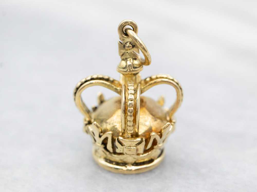 18K Gold Fleur De Lis Crown Charm - image 1