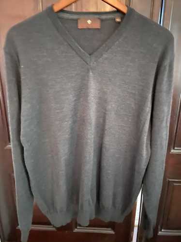 Toscano Toscano Slate Gray V-Neck Sweater - LARGE