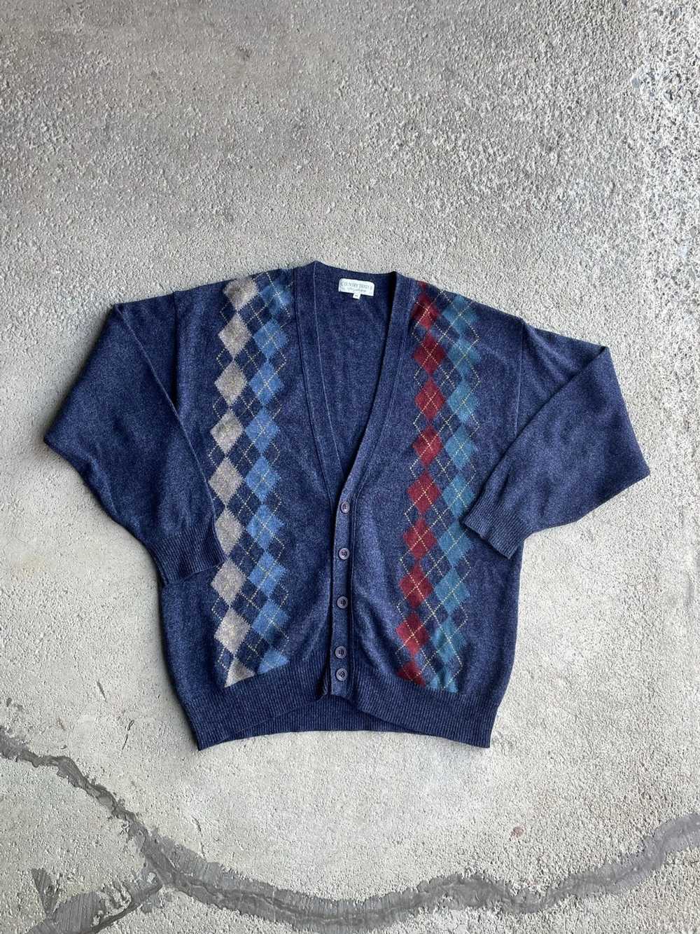 Streetwear Vintage lambs wool patterned cardigan - image 1