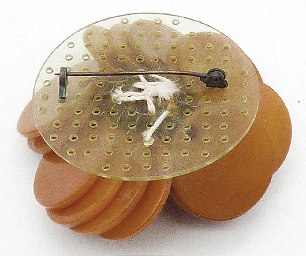 Butterscotch Bakelite Discs Brooch - image 2