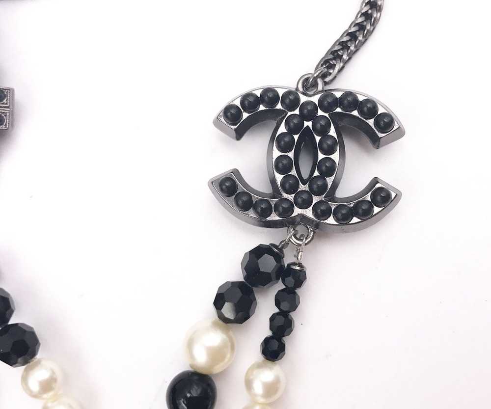 Chanel Chanel Rare Black Stone Pearl Dangle Tasse… - image 4