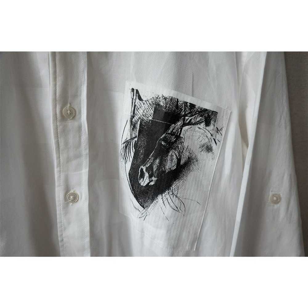 Ann Demeulemeester Checkered Horse Print Button Up - image 3