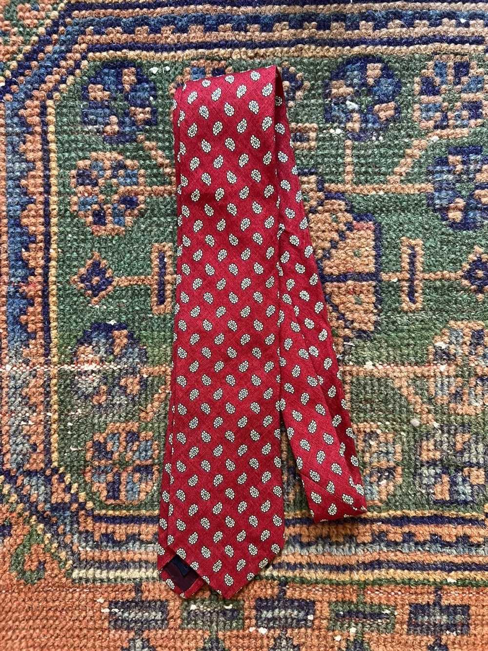 Paul Stuart Paul Stuart Linen Paisley Tie - image 1