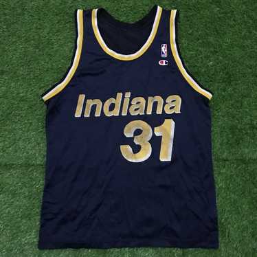 Champion NBA Jalen Rose Indiana Pacers Pinstripes Jersey Sz 44