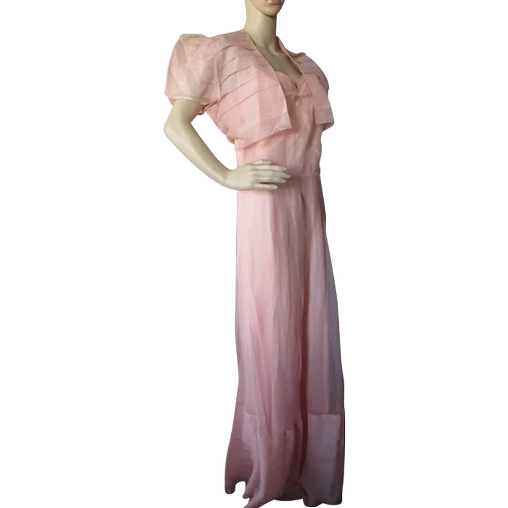 Delightful '30s '40s Dance Dress & Bolero in Peac… - image 1