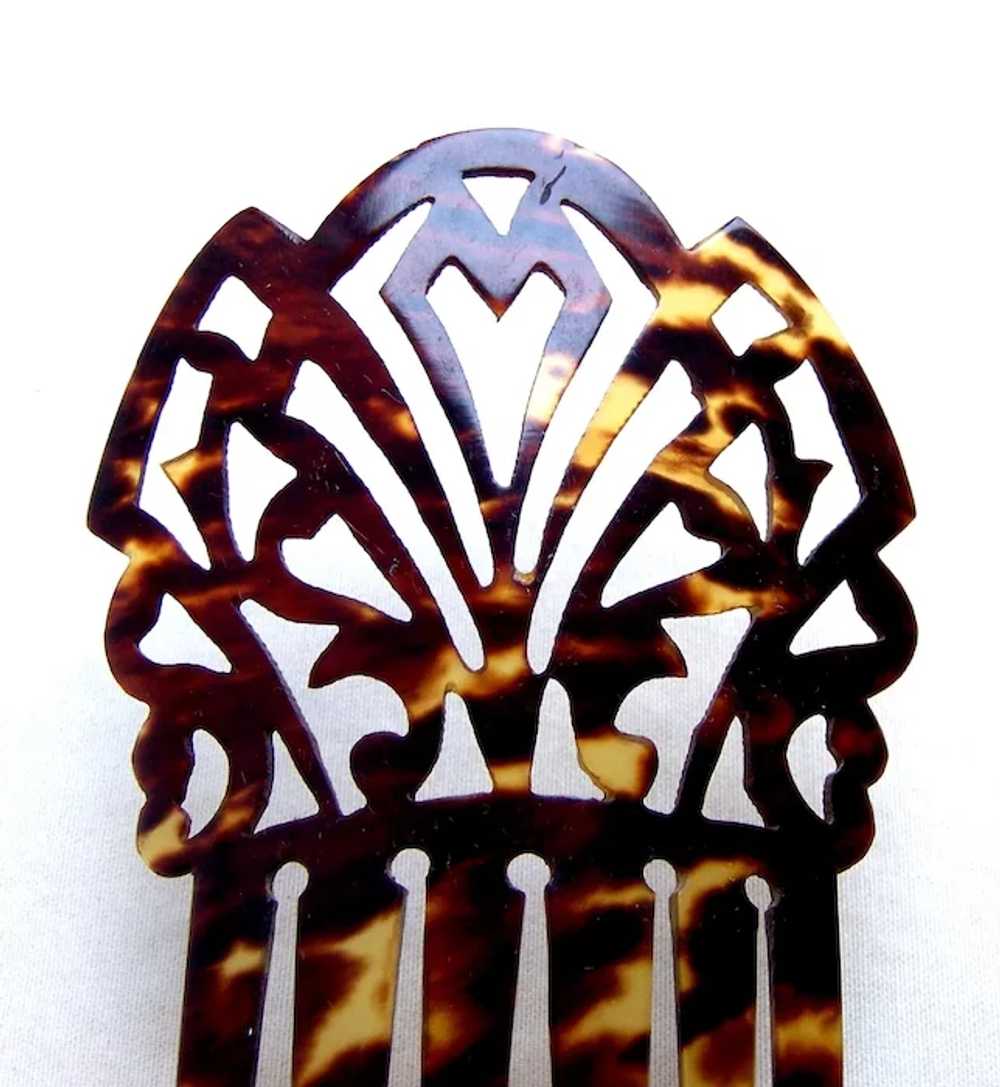 Late Victorian hair comb faux shell Spanish style… - image 6