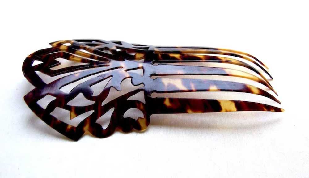Late Victorian hair comb faux shell Spanish style… - image 7