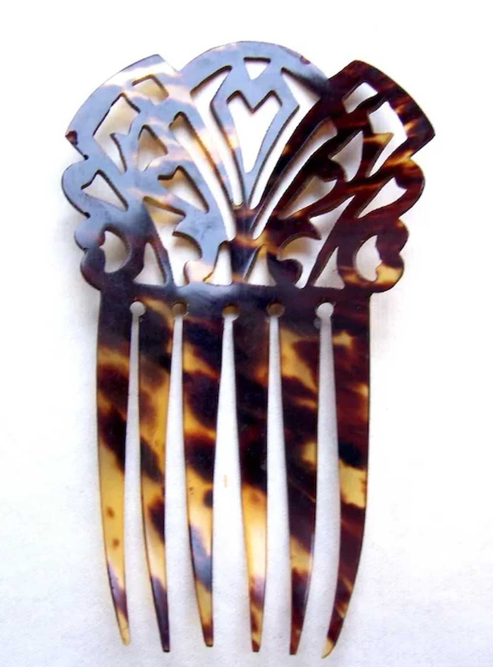 Late Victorian hair comb faux shell Spanish style… - image 8