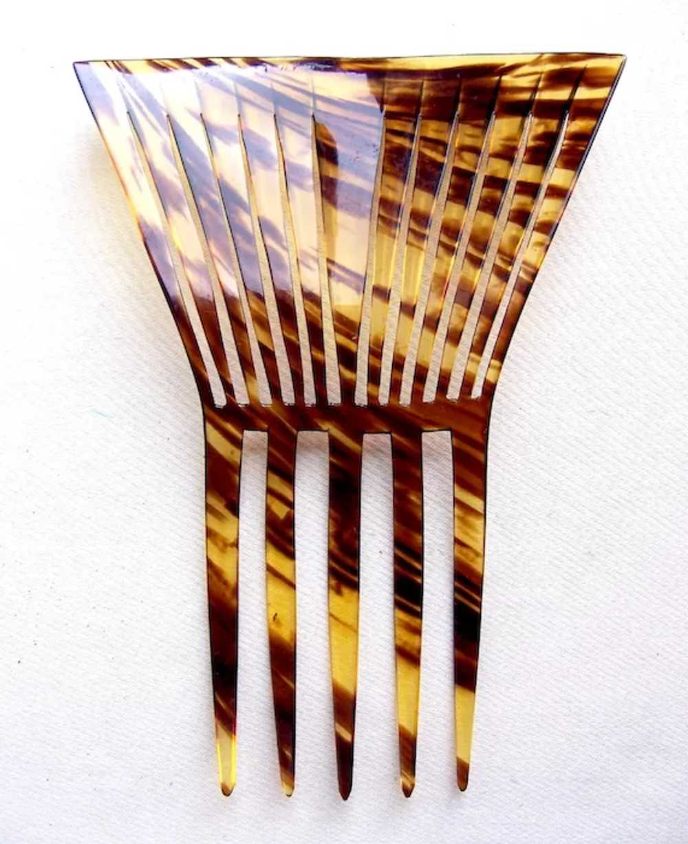 Art Deco hair comb faux shell Spanish style hair … - image 3