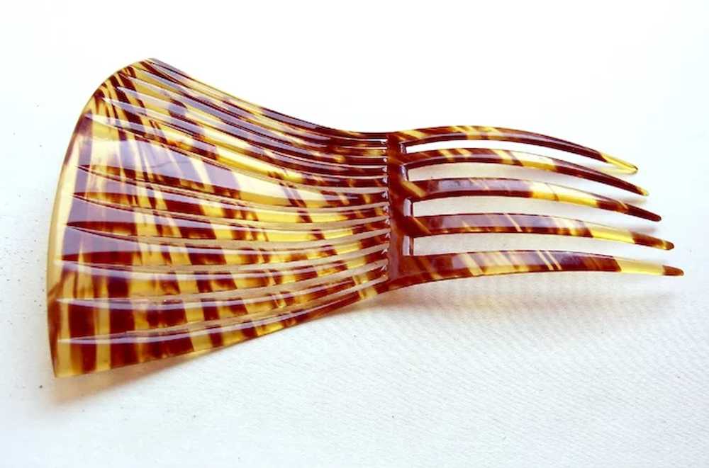 Art Deco hair comb faux shell Spanish style hair … - image 8