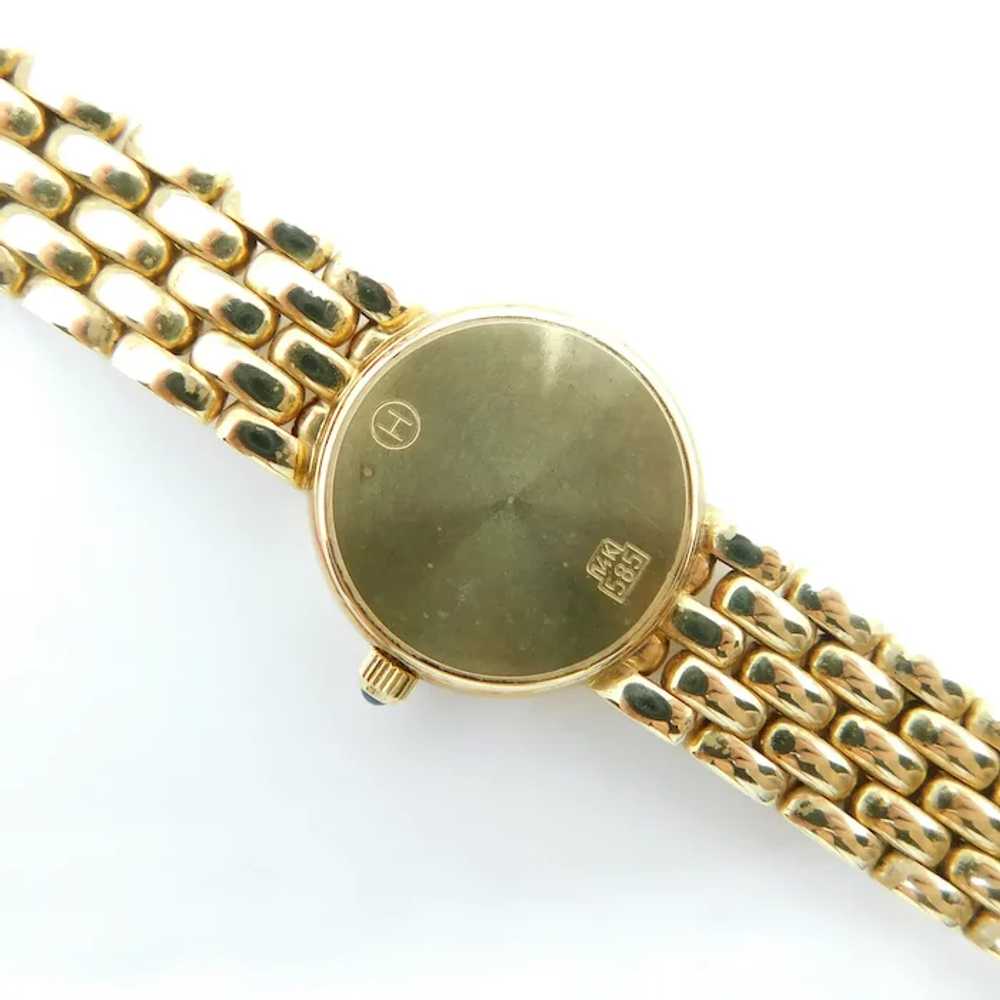 Solid 14K Yellow Gold Ladies Geneve Quartz Watch … - image 5