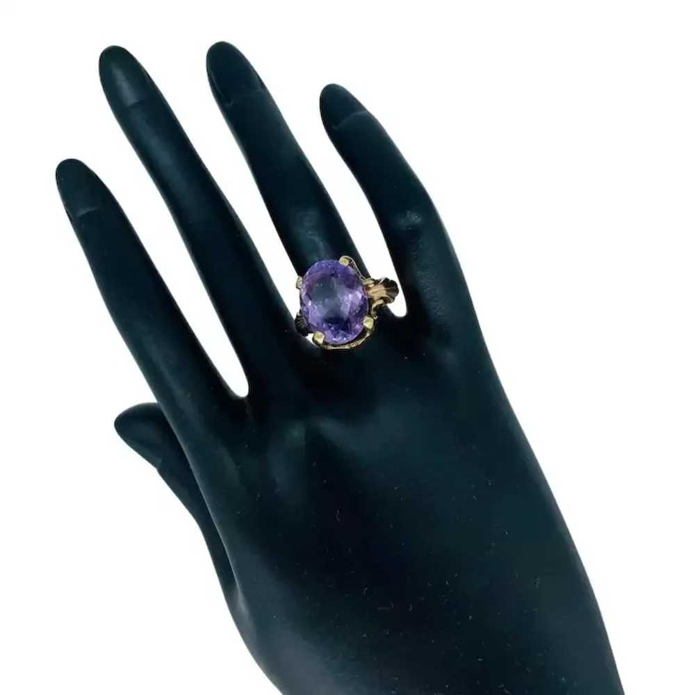 Antique 10.20 Carat Oval Amethyst Cocktail Ring - image 6