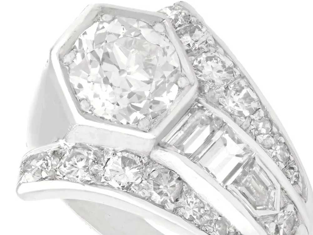 Art Deco 3.24ct Diamond and Platinum Cocktail Rin… - image 3