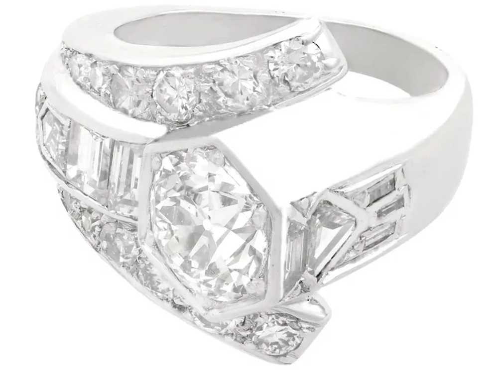 Art Deco 3.24ct Diamond and Platinum Cocktail Rin… - image 4