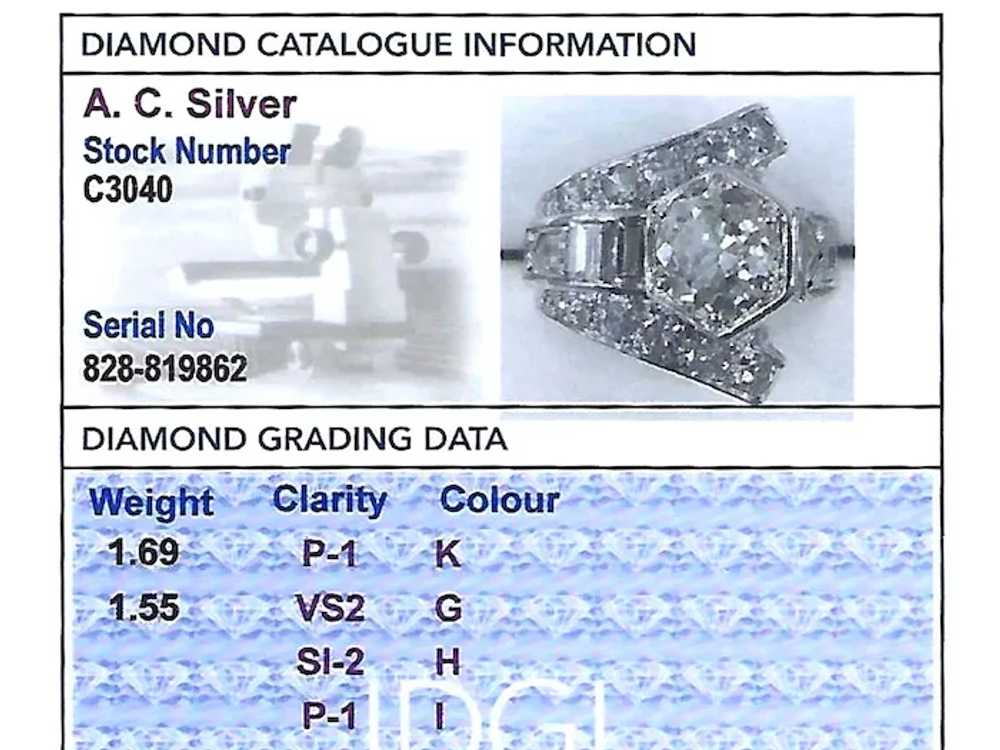 Art Deco 3.24ct Diamond and Platinum Cocktail Rin… - image 6