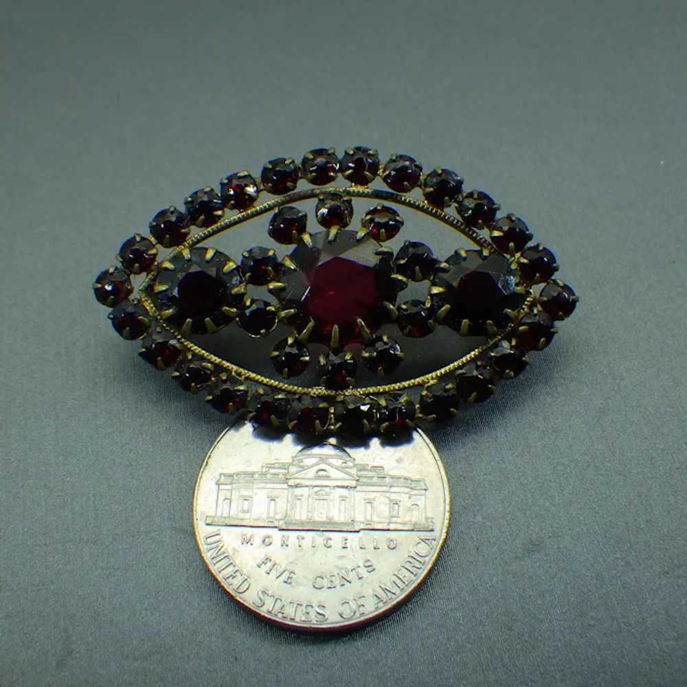 Bohemian Garnet Brooch, Made In Czechoslovakia, F… - image 3