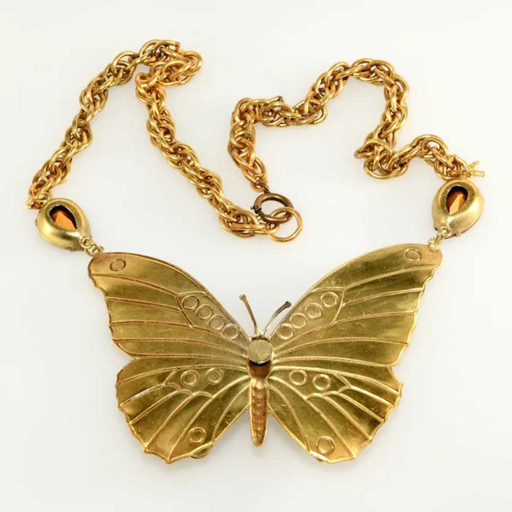 Joseff of Hollywood Necklace Butterfly Red Rhines… - image 3