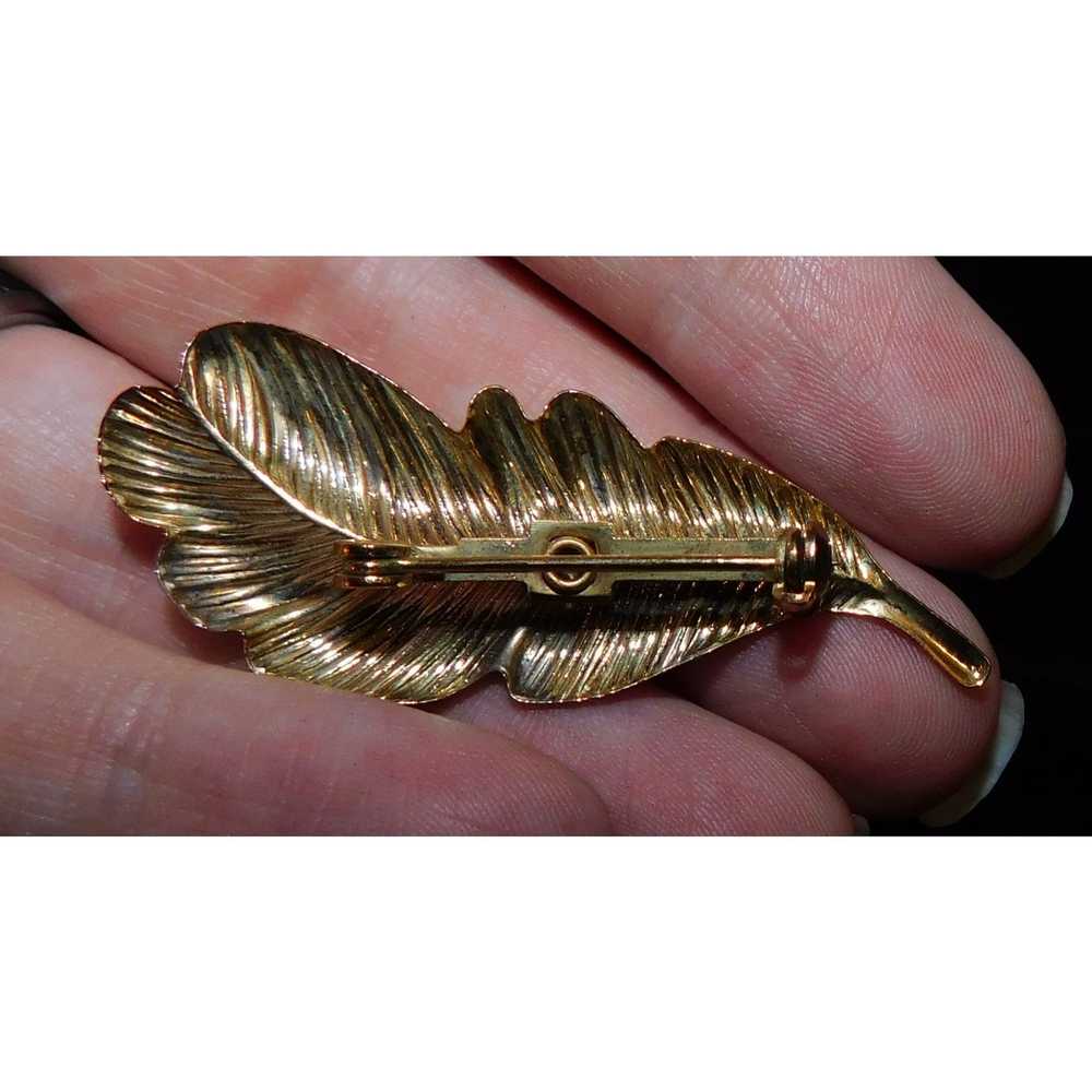 Other Vintage 1950s Feather And Agate Brooch - image 2