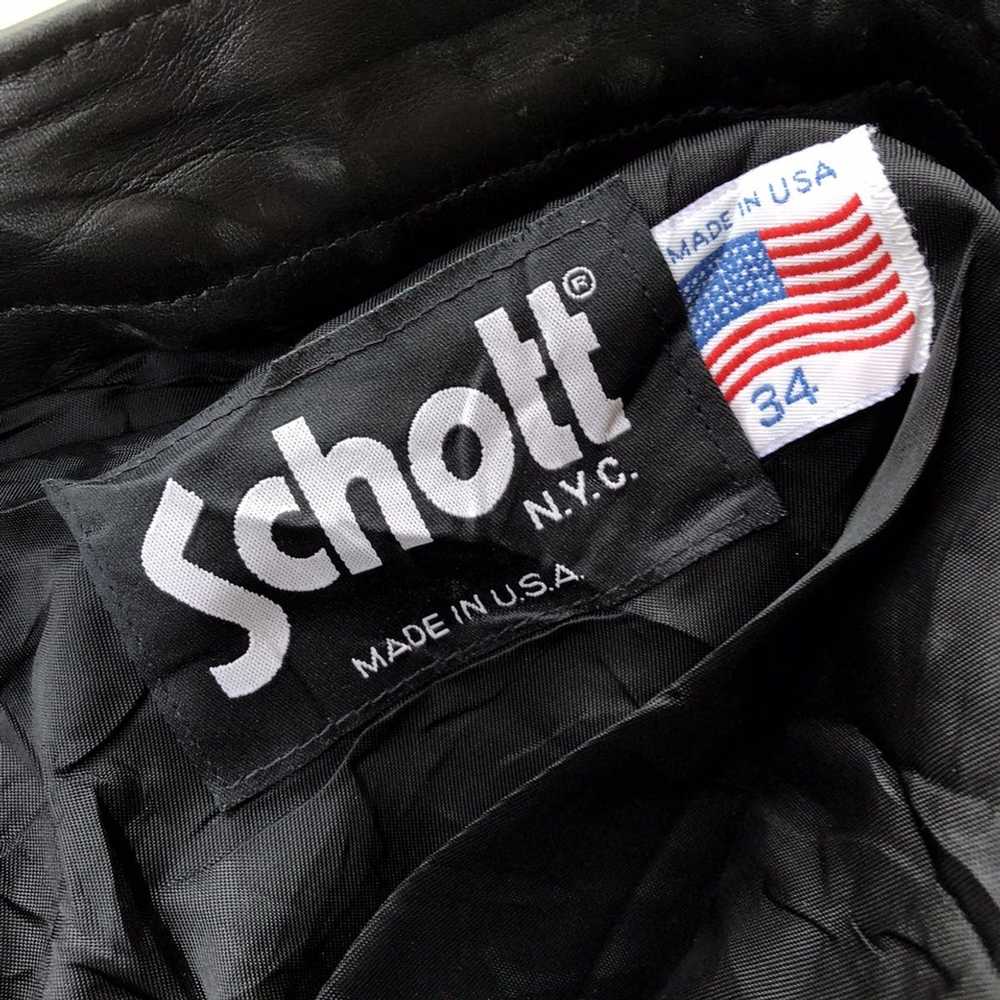 Leather × Made In Usa × Schott SCHOTT N.Y.C Black… - image 9