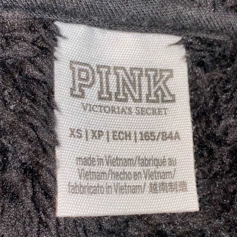 Victoria's Secret VS Pink Fuzzy Black Quarter Zip… - image 4