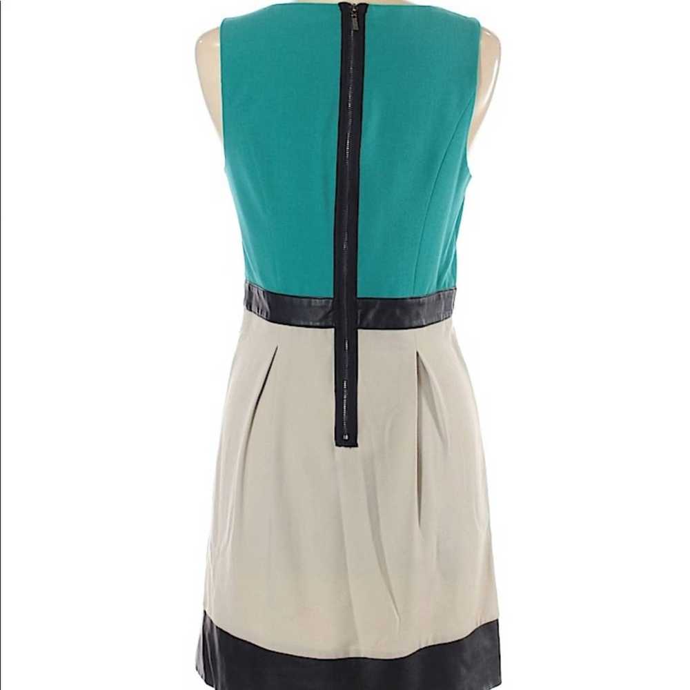 Other Kensie color block dress teal faux leather M - image 3