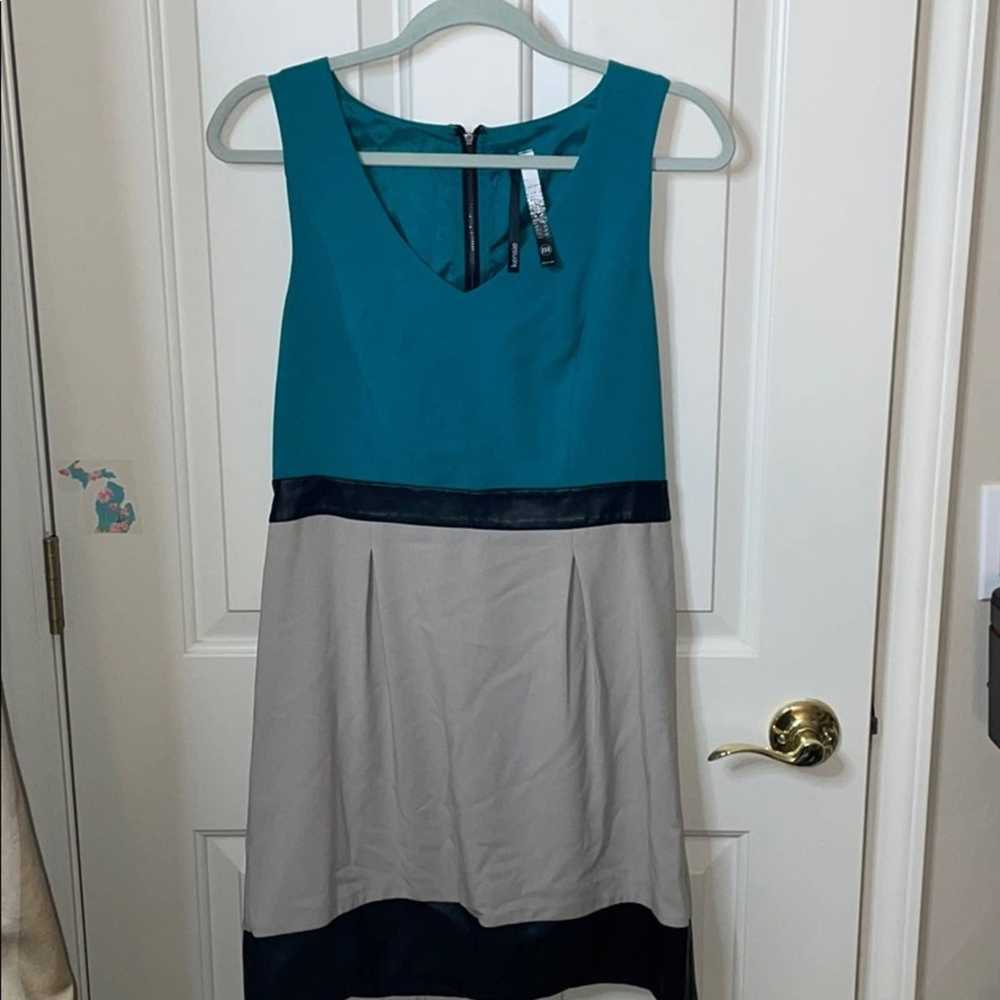 Other Kensie color block dress teal faux leather M - image 4