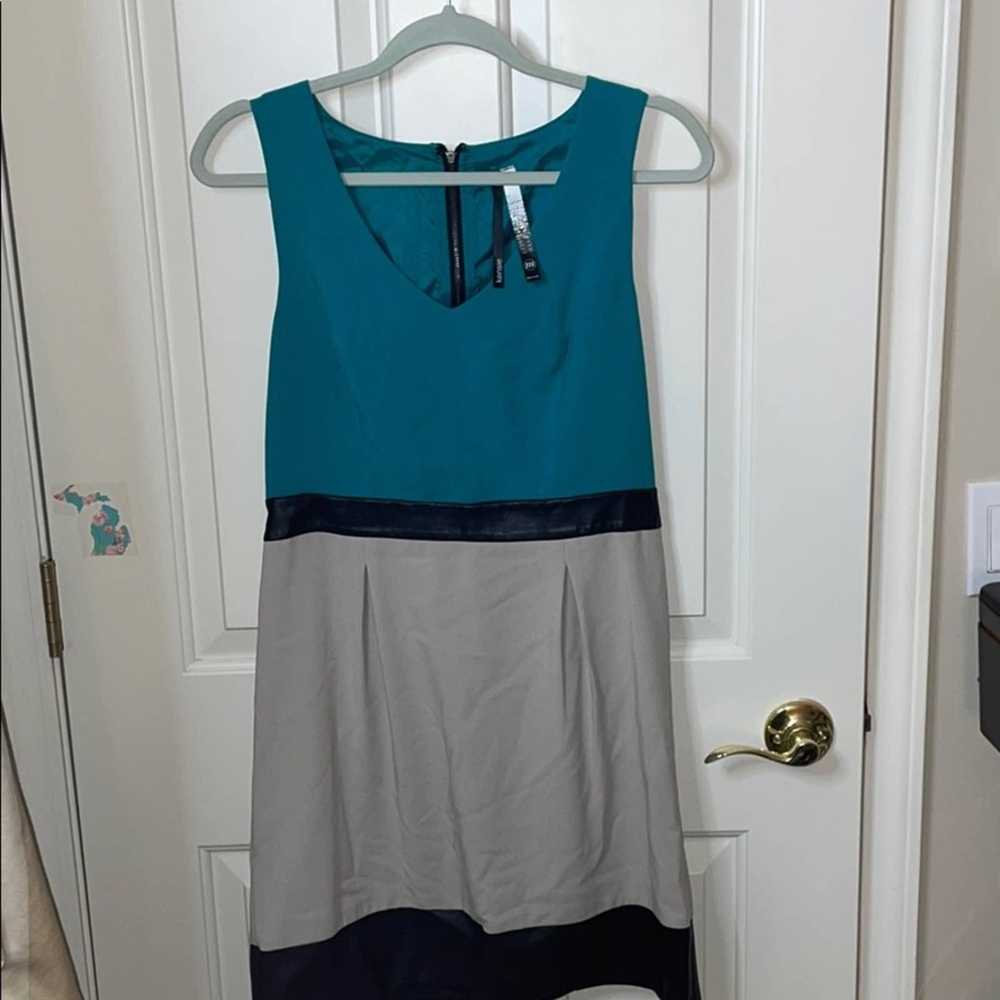 Other Kensie color block dress teal faux leather M - image 5