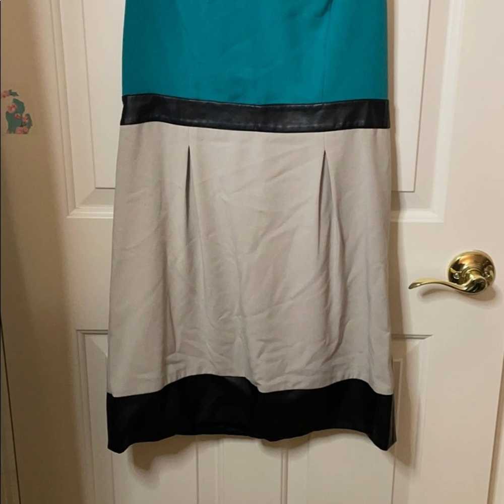 Other Kensie color block dress teal faux leather M - image 7