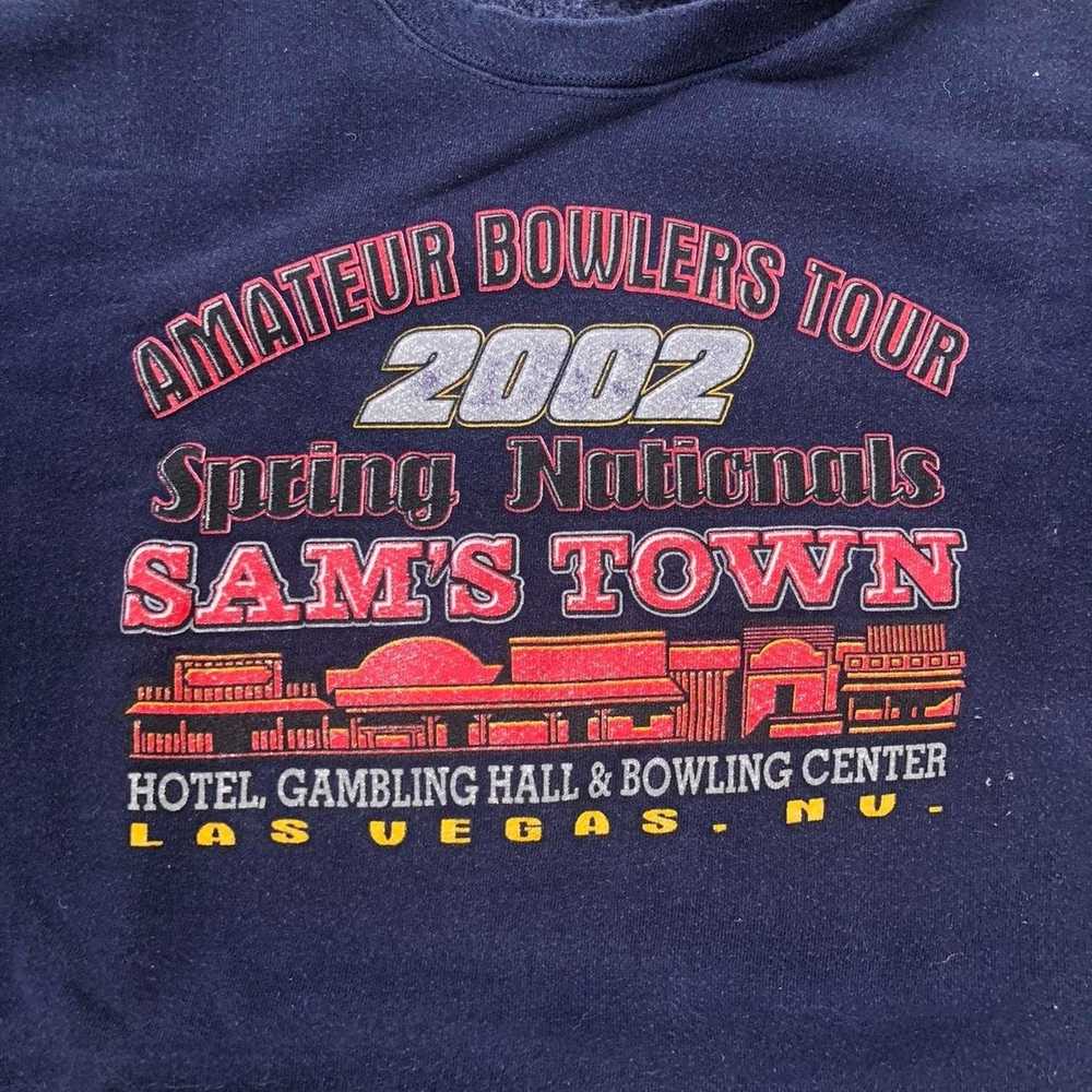 Vintage Vintage Navy And Red Bowling Small Town S… - image 2