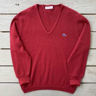 Vintage 60s Izod of London Red Orlon Acrylic V-Neck Sweater outlet Men’s Large USA Made