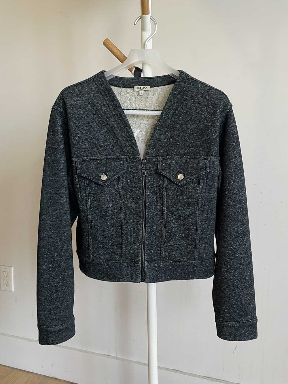 Kenzo Kenzo embroidery knit cropped light jacket - image 2