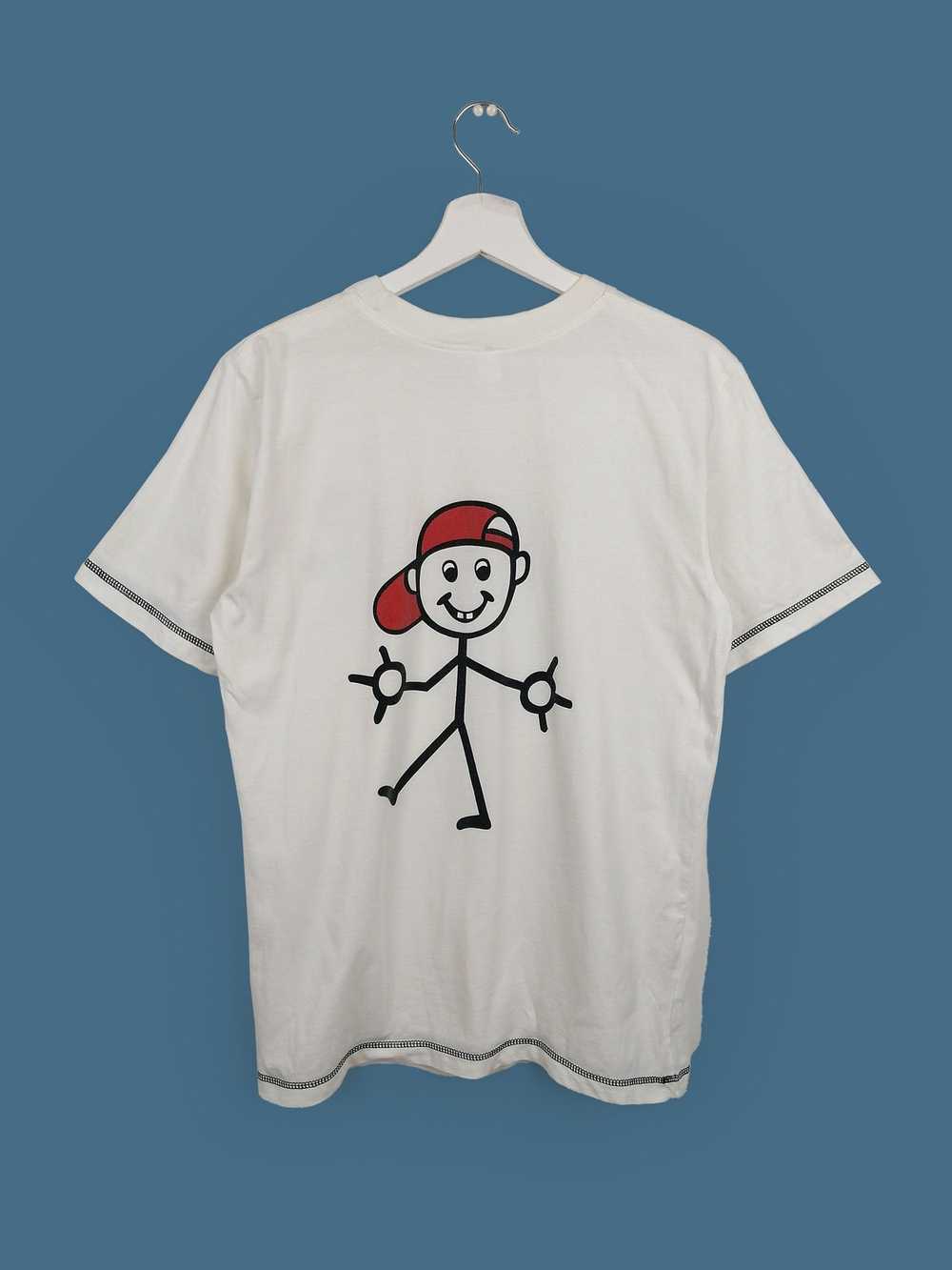 Vintage Vintage 90's Cartoon Stickman Doodle T-sh… - image 1