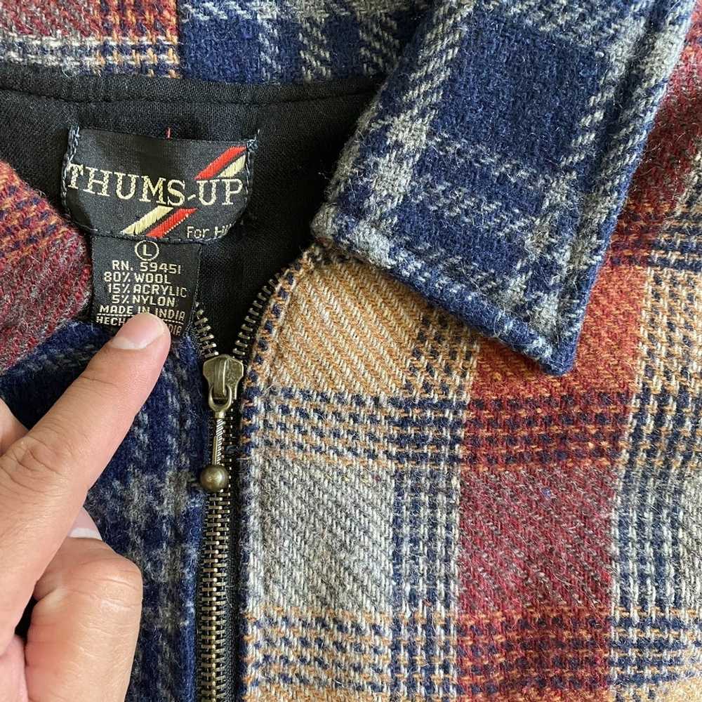 Vintage Vintage 90s Plaid Patch work zip up shirt… - image 4