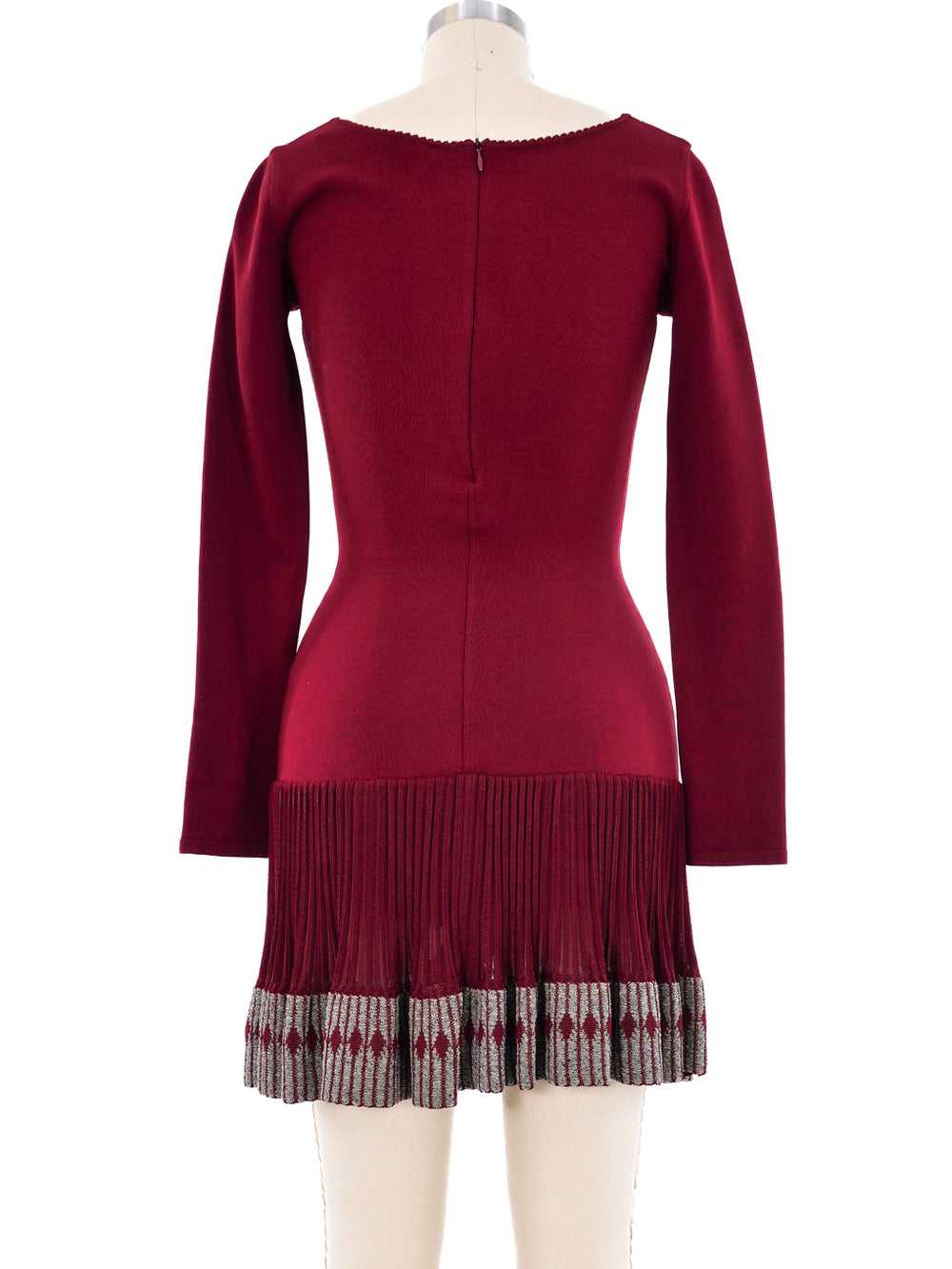 Alaia Cranberry Fit and Flare Ruffle Dress - image 3