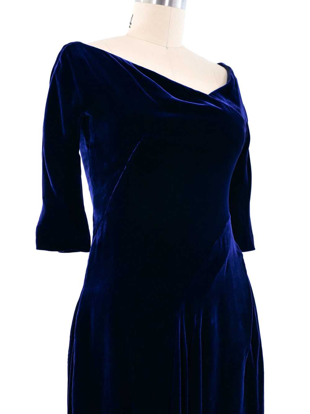 Alexander McQueen Draped Velvet Dress - image 2