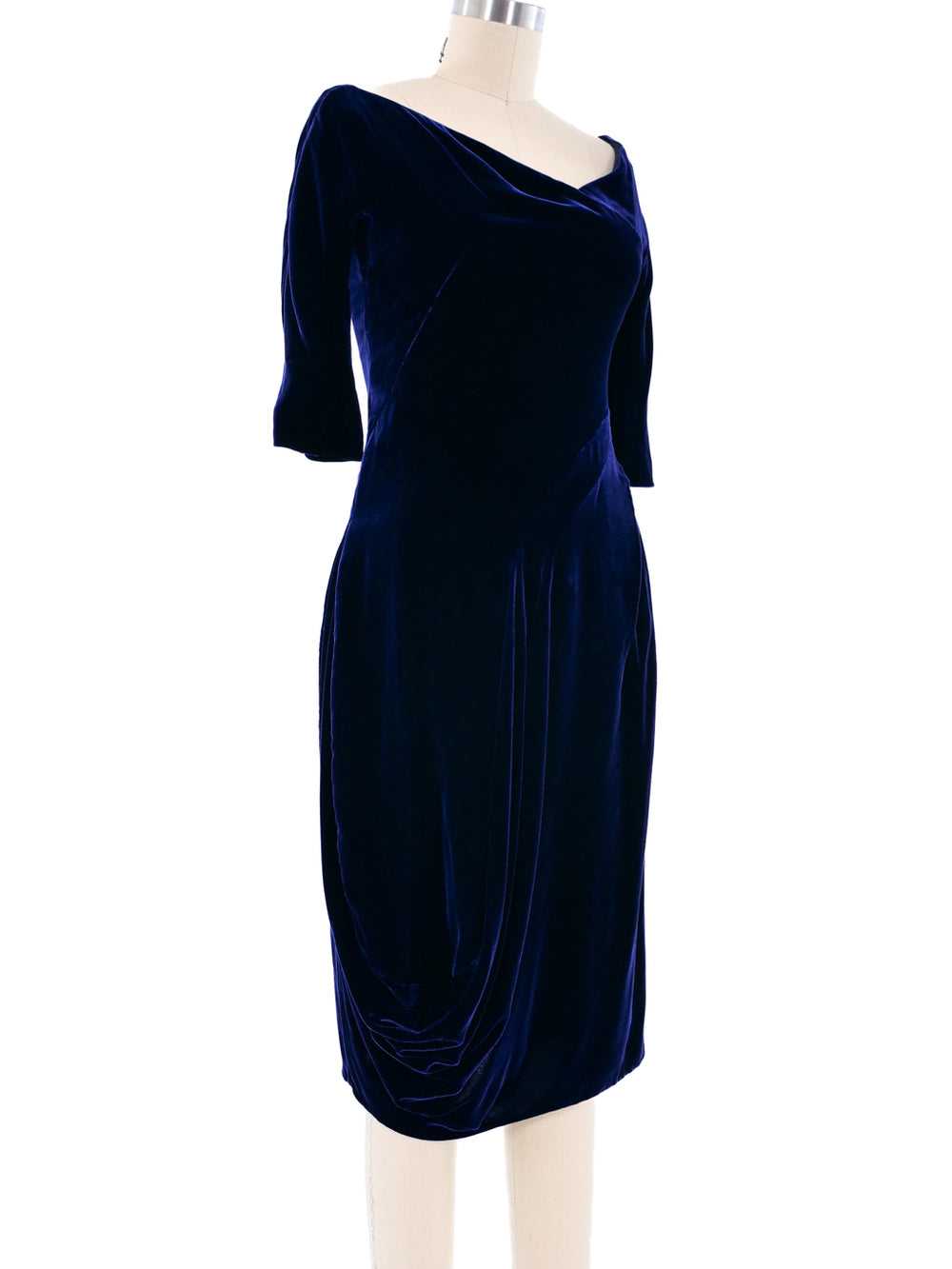 Alexander McQueen Draped Velvet Dress - image 3