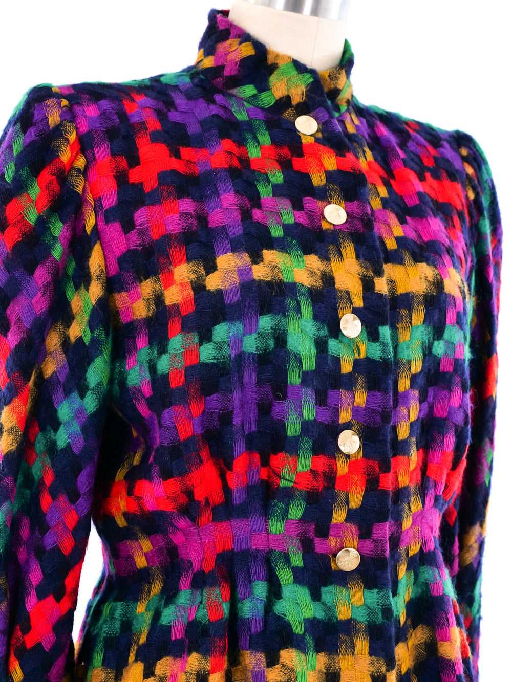 Pauline Trigere Woven Blazer with Scarf - image 5