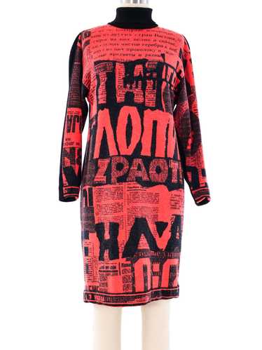 Leonard Paris Graphic Knit Sweater Dress