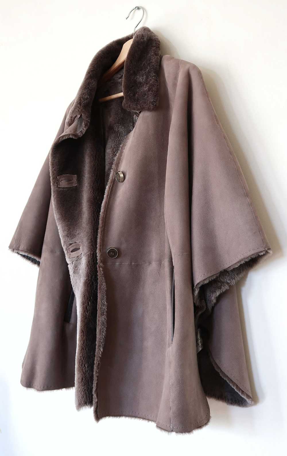 Escada Sport Suede Lamb Leather Women Cape Coat P… - image 4