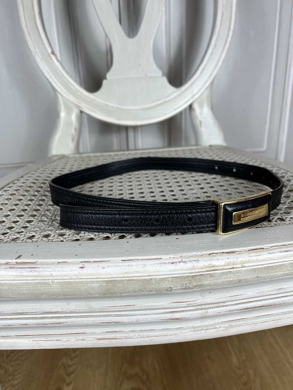 Burberry Prorsum BURBERRY BLACK GOLD LEATHER BELT - image 3