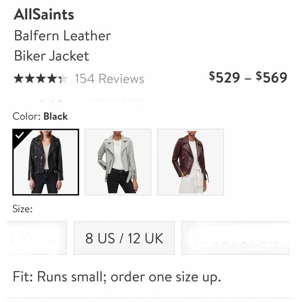 All Saints Leather biker jacket - image 10
